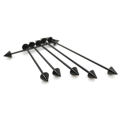 16G Industrial Barbell, Cone-Black Steel