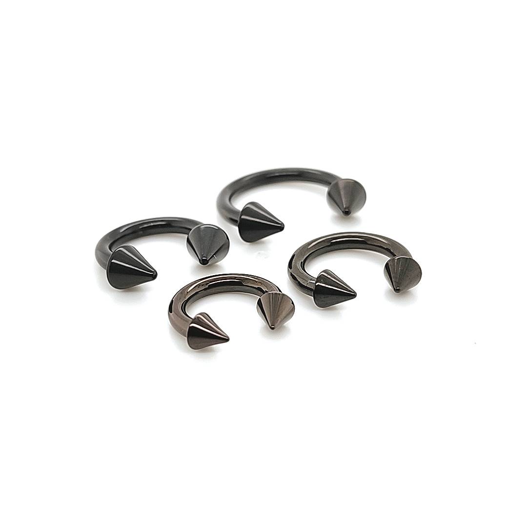 10G CBB Horseshoe, Cone-Black Steel