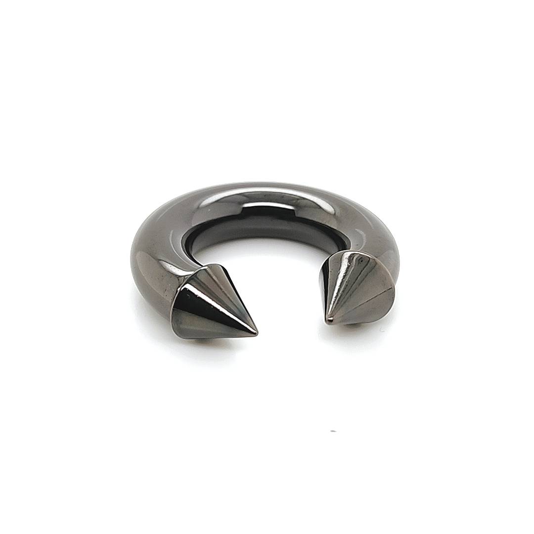 0G CBB Horseshoe, Cone-Black Steel