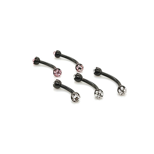 16G Eyebrow, Top Ferido-Black Steel