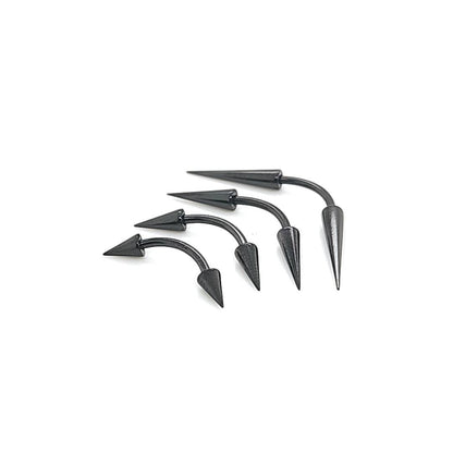 16G Long Cone Eyebrow-Black Steel