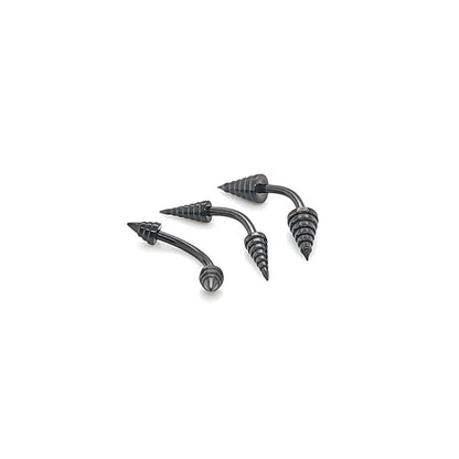 16G Eyebrow, Tree Cone- Black Steel