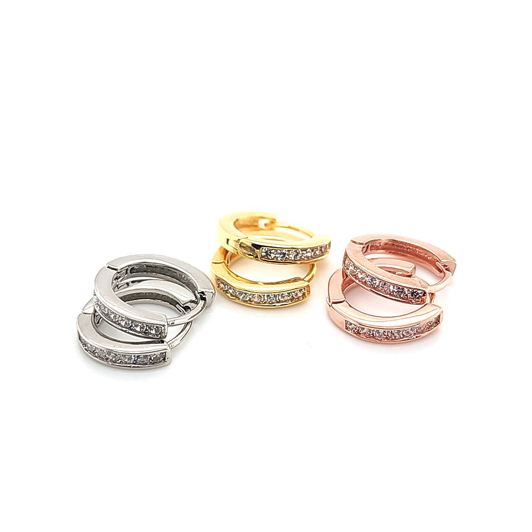 10mm CZ Hoop Earring- Plated