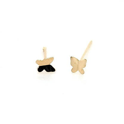 14K Gold- 22G Butterfly Nose Stud