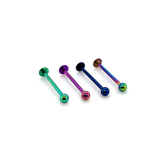 16G Labret, Long Shaft-Color Steel