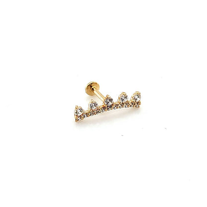 14K Gold- 18g/16g Crown Labret