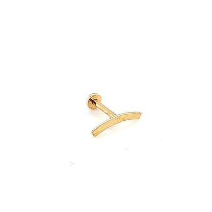 14K Gold- 18g/16g Curve Bar Labret