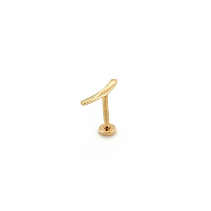 14K Gold- 18g/16g Curve Bar Labret