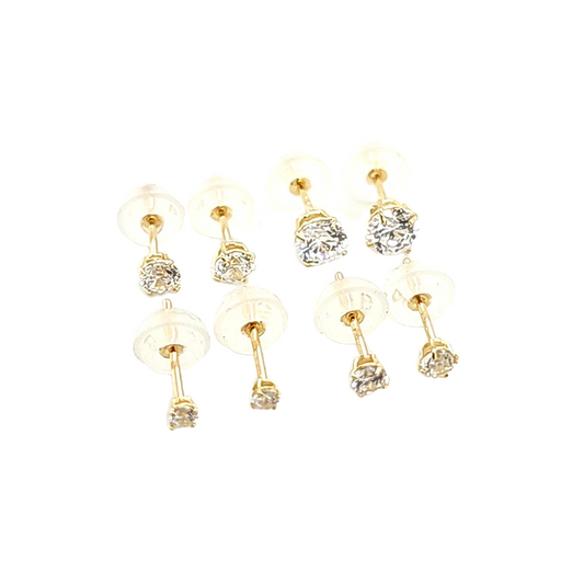 14K Gold- CZ Ear Stud