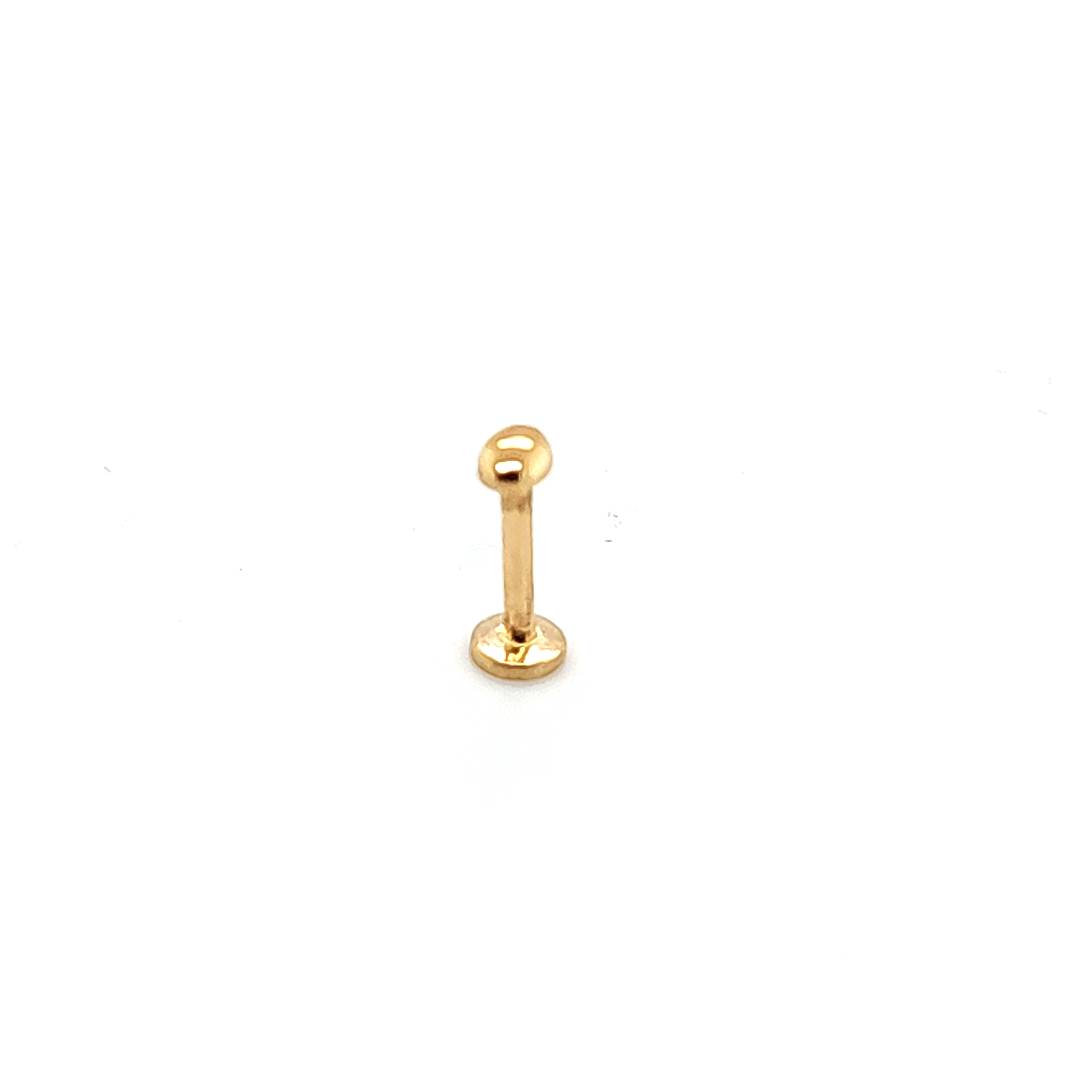 14K Gold- 18g Oval Dome Labret