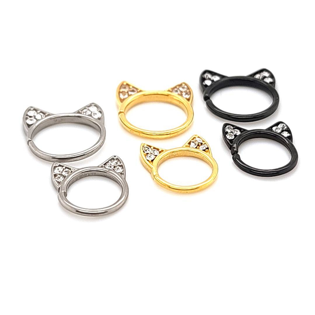 18G Septum, Cat Ears, Flexible, 316L S. Steel