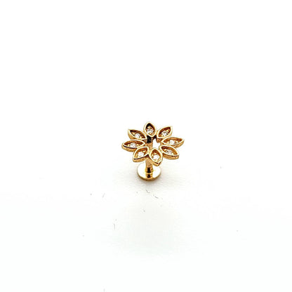 14K Gold- 18g Flower Petals Labret