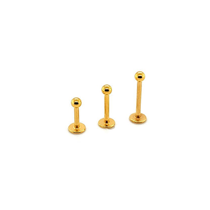 16G Labret-2.5mm/3.0mm Ball - Gold Steel