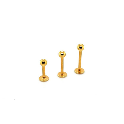 16G Labret-2.5mm/3.0mm Ball - Gold Steel