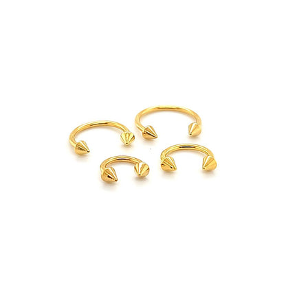 16G CBB Horseshoe, Small Cone-Gold Steel