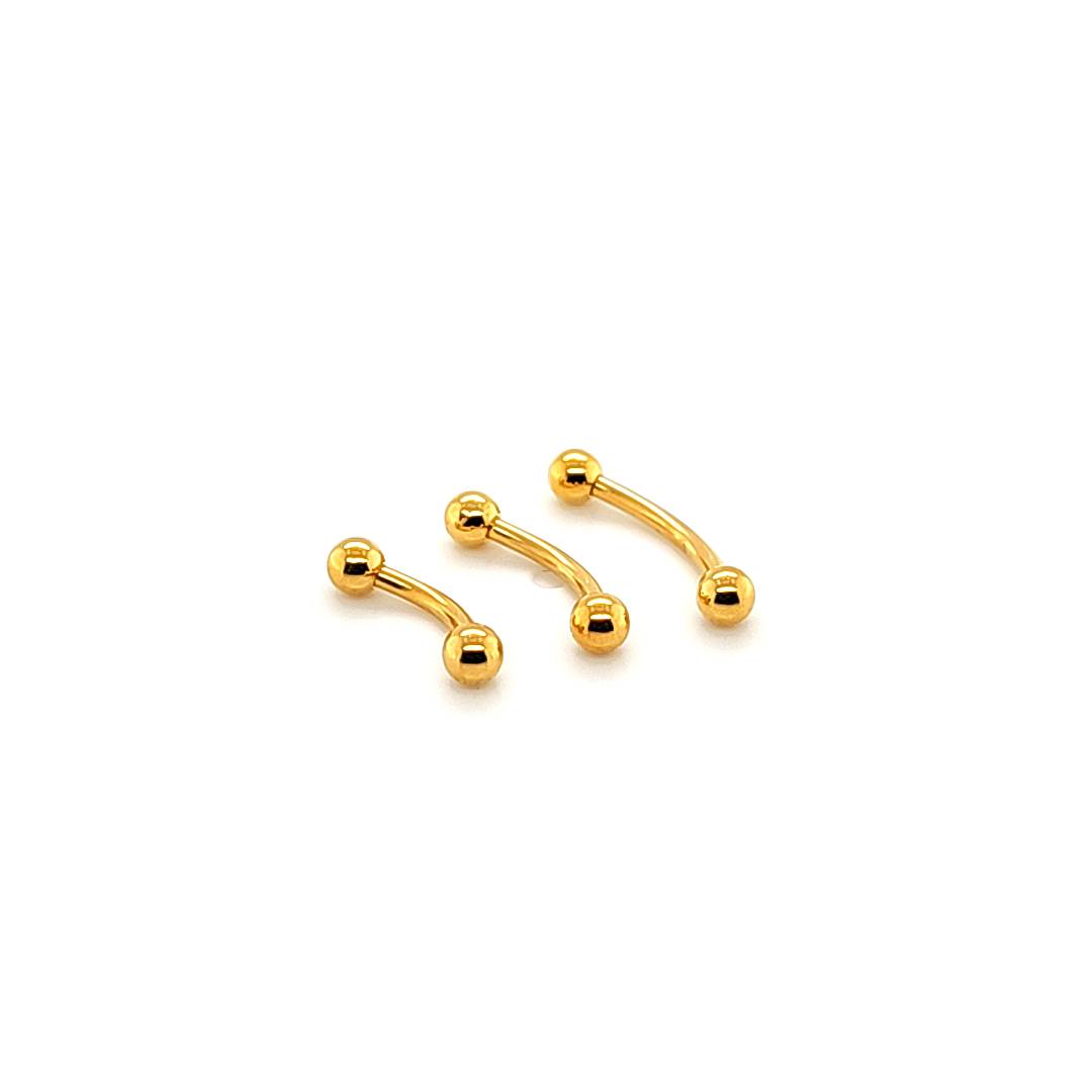 16G Eyebrow-Gold Steel