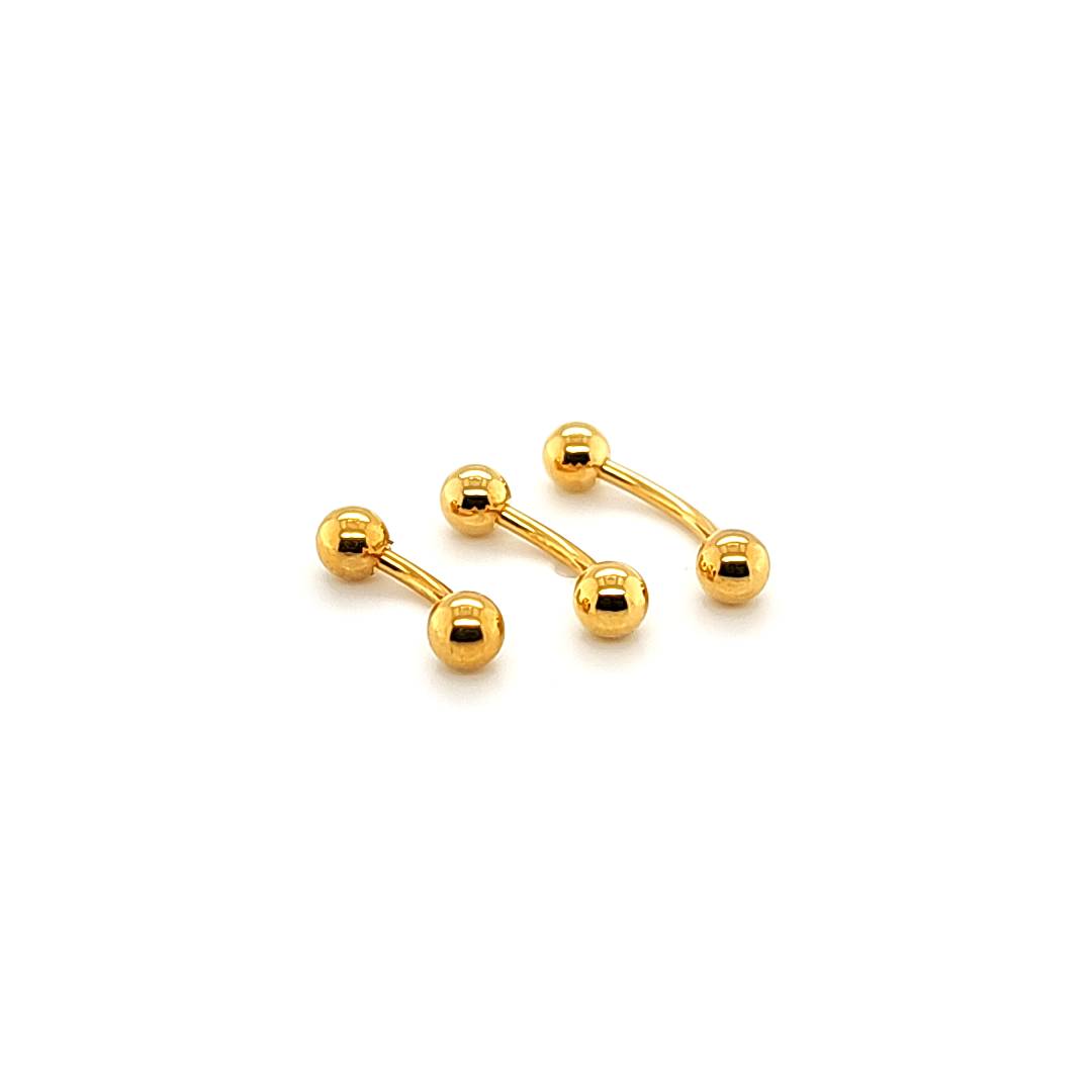 16G Eyebrow-Gold Steel