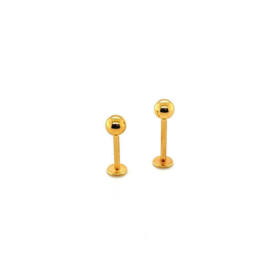 16G Labret-4.0mm Ball - Gold Steel