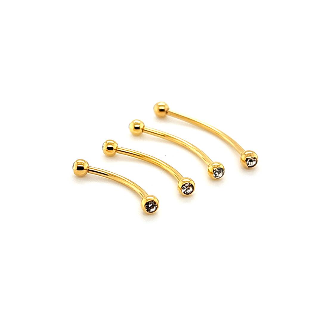 16G Snake Eyes, Jeweled -Gold Steel