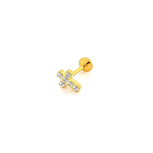 18g/16g Labret- Casting CZ Cross