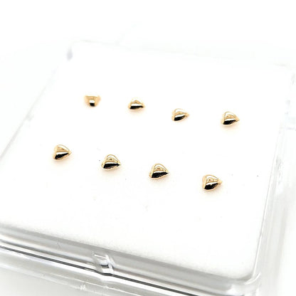 14K Gold 22G Heart Nose Stud