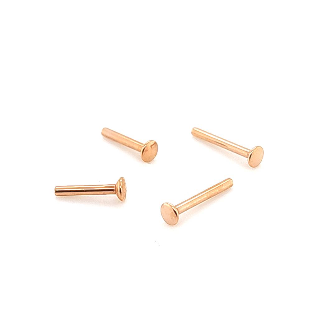 18G Threadless Labret Post -Rose Gold Steel