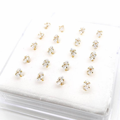 925.Sterling Silver-Marquise CZ Nosestud, 20pc. Box