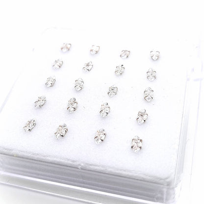 925.Sterling Silver-Marquise CZ Nosestud, 20pc. Box