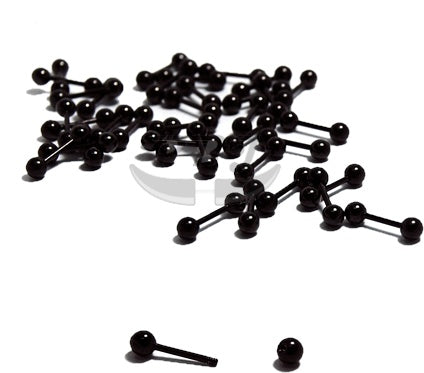 18G Micro Ball Barbell-Black Steel