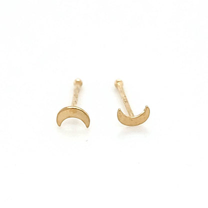 14K Gold- 22G Crescent Moon Nose Stud