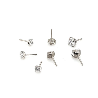 New Prong Set CZ W/ Push Pin - 316L S. Steel