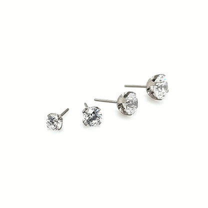 New Style Prong Set CZ - F136 Eli Titanium