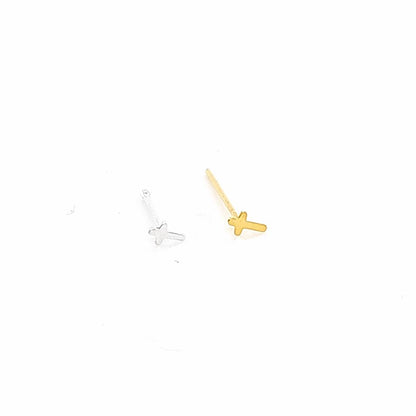 925.Sterling Silver- Plain Cross Nose Stud, 20pc. Box