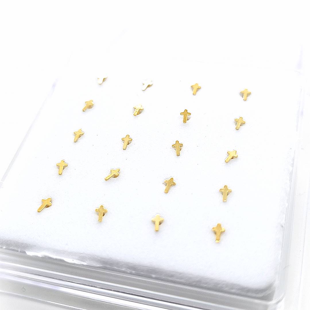 925.Sterling Silver- Plain Cross Nose Stud, 20pc. Box