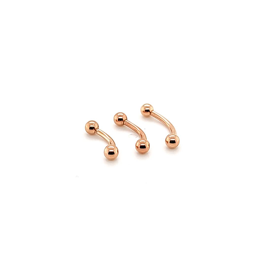 16G Eyebrow- Rosegold Steel