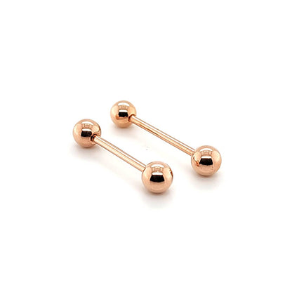 14G Rose Gold Barbell-Rosegold Steel