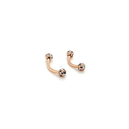 16G Eyebrow Multi Stone-Rosegold Steel