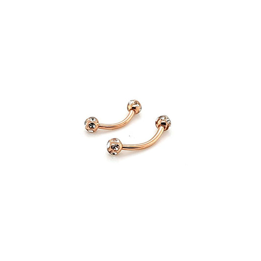 16G Eyebrow Multi Stone-Rosegold Steel