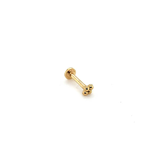 14K Gold- 18g Ball Rhombus Labret