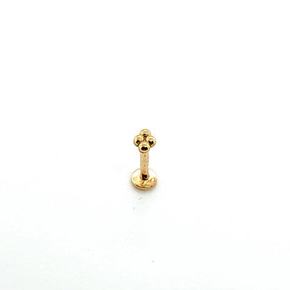 14K Gold- 18g Ball Rhombus Labret