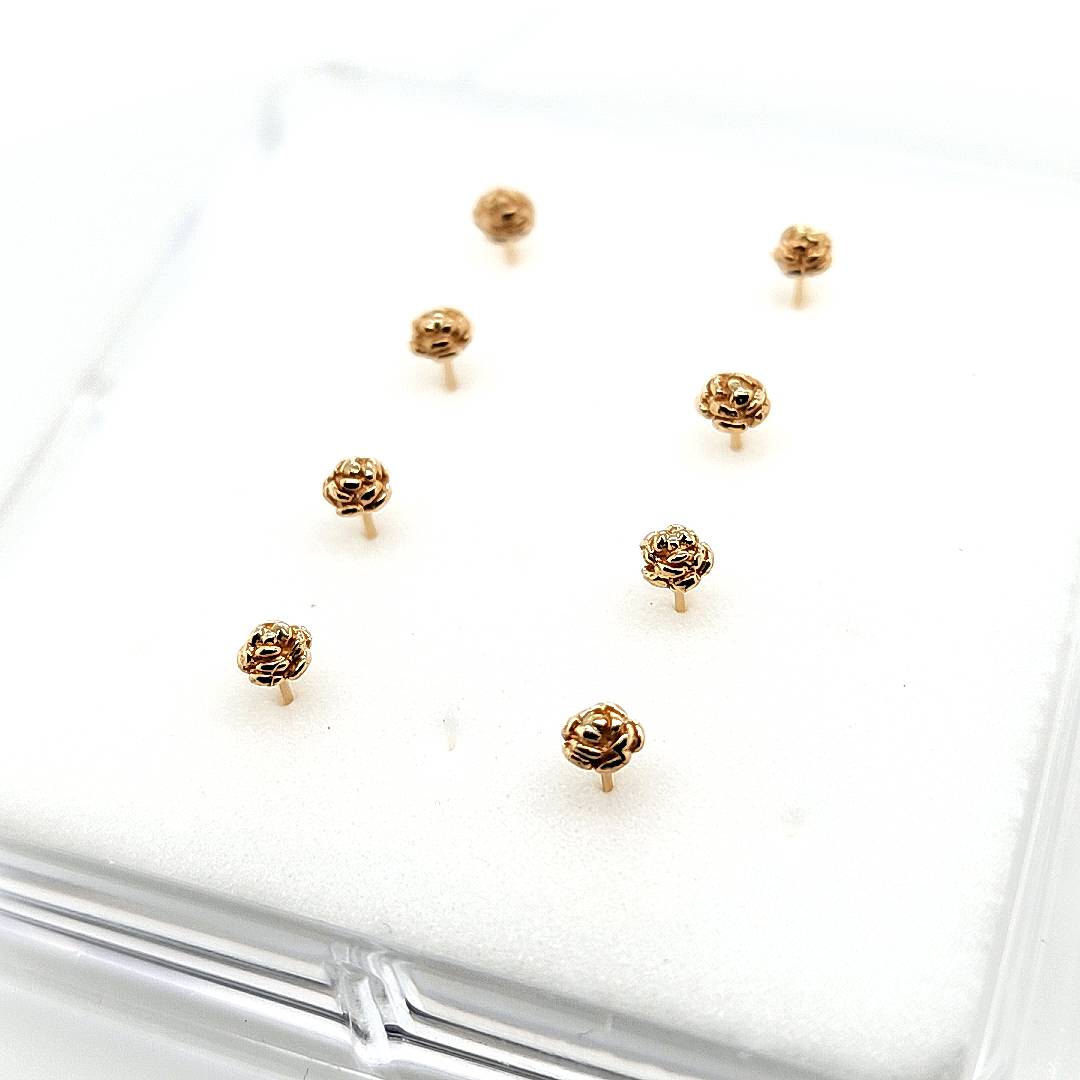 14K Gold- 22G Rose Nose Stud