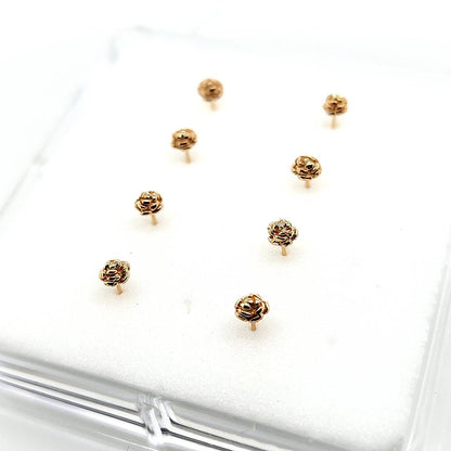 14K Gold- 22G Rose Nose Stud