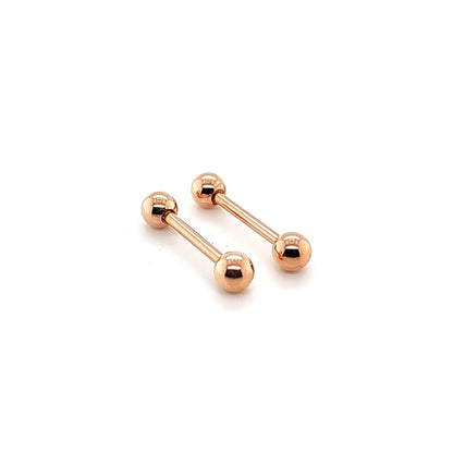 14G Nipple Barbell, Gold Steel