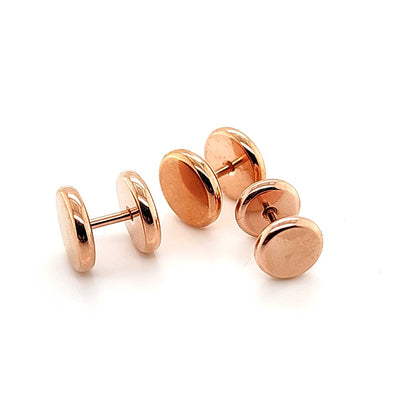 16G 0G/00G Round Fake Barbell- Rose Gold Steel