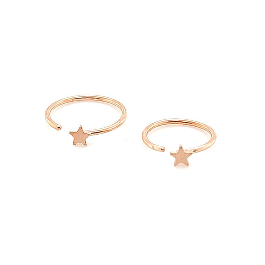 20G Hoop, Star Flexible-Gold/Rose Gold Steel