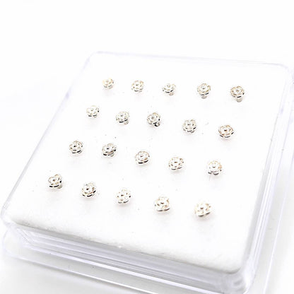 925 Sterling Silver - Plain Rose Nose Stud, 20pc. Box