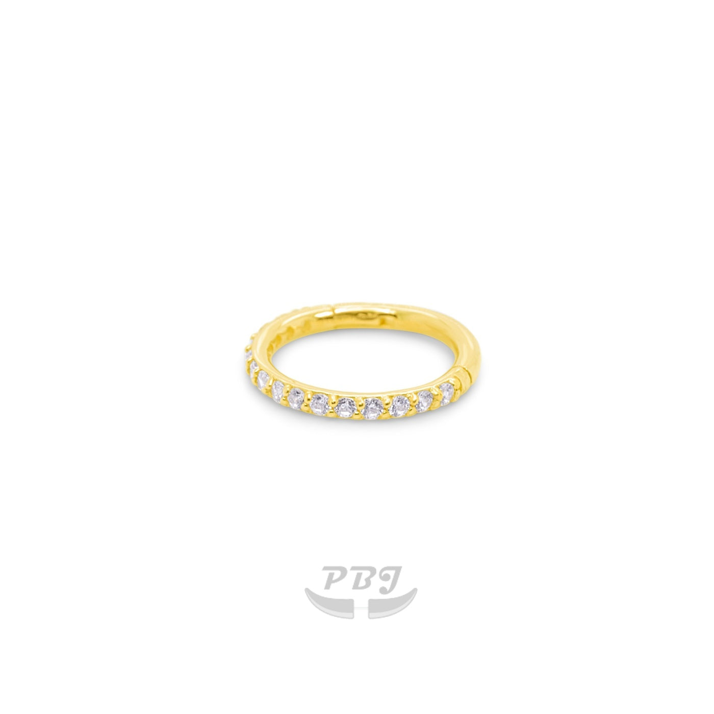 14K Gold- 16G Hinged Segment Side CZ Set