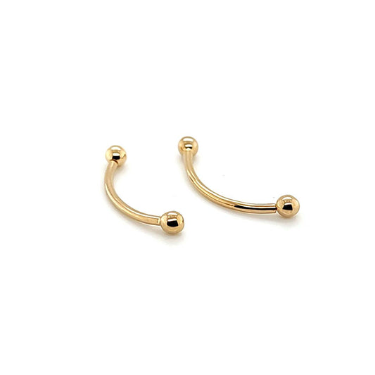 14K Gold- 16G Snake Eyes Jewelry