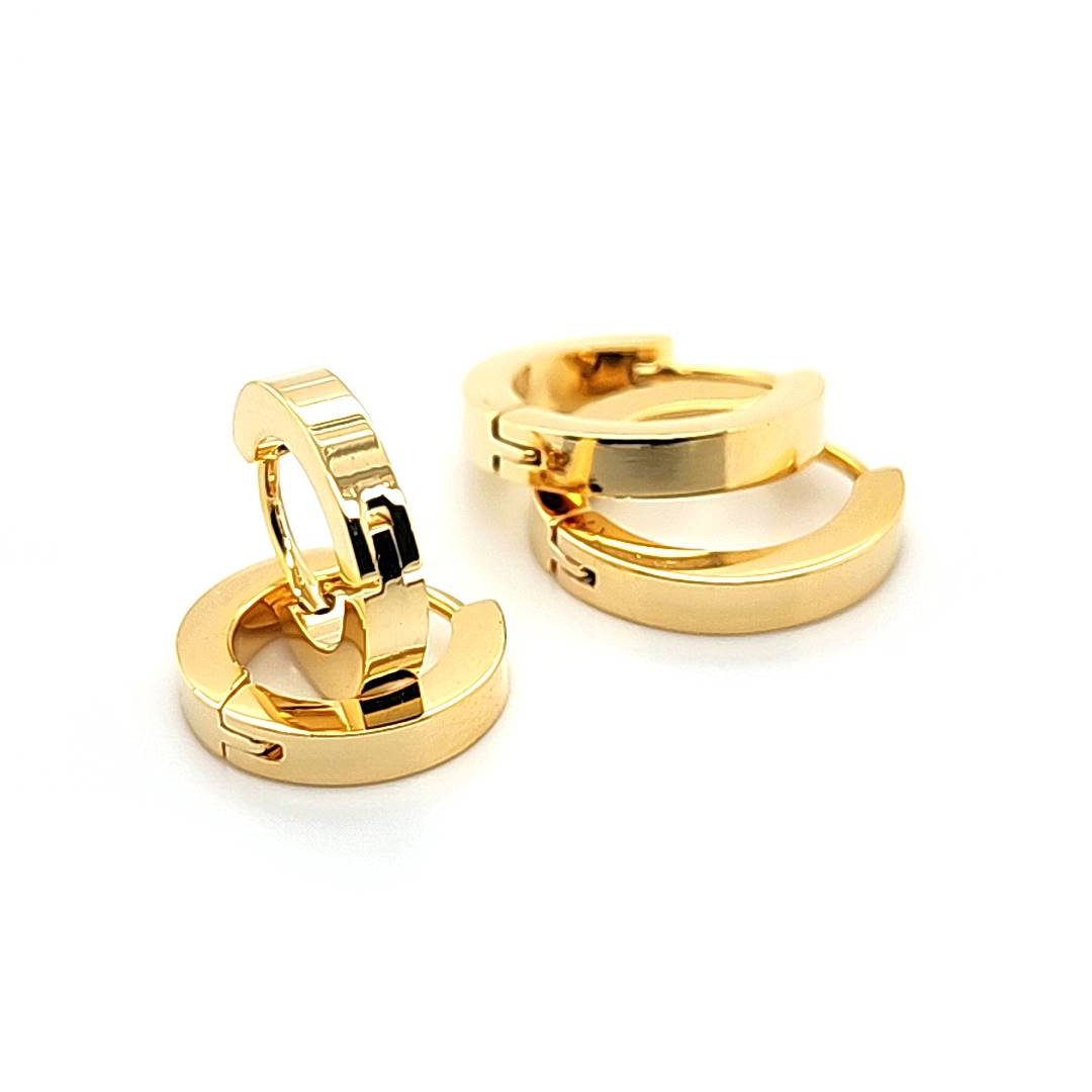 Sqaure Hoop Earring- Gold Steel