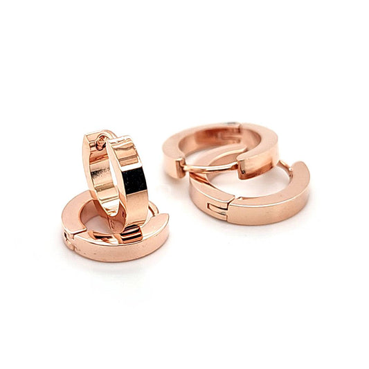 Sqaure Hoop Earring- Rose Gold Steel